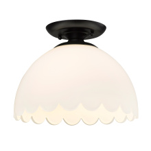 Golden Canada 6954-SF BLK-OP - Golden Lighting Dorinda 1-light Semi-Flush Mount in Matte Black
